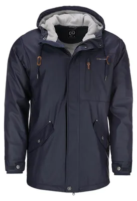 Produktbild von Dry Fashion Herren Regenjacke Bergen - Herrenjacke Regenmantel Männer Jacke Gefüttert Winddicht Wasserdicht in Navy Größe L