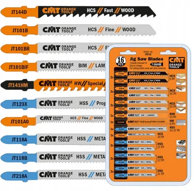 Productafbeelding van CMT JT016 Set van 16 zaagbladen voor figuurzaag, geschikt voor hout en metaal