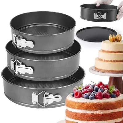 3er-Set Springformen 24/26/28 cm, antihaftbeschichtet, Stahl