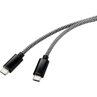 Produktbild von Renkforce RF-4598412, 3 m, USB C, USB C, USB 2.0, 0,48 Gbit/s, Schwarz