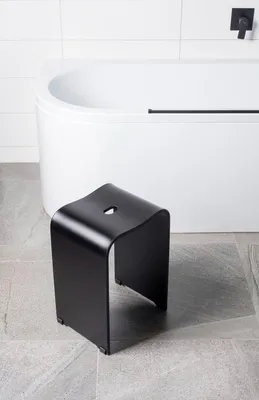 Produktbild von SAT Badhocker Duschhocker aus Kunststoff, schwarz matt