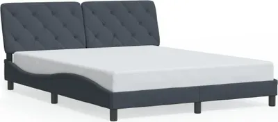 Produktbild von vidaXL Bettgestell ohne Matratze Dunkelgrau 160x200 cm Samt