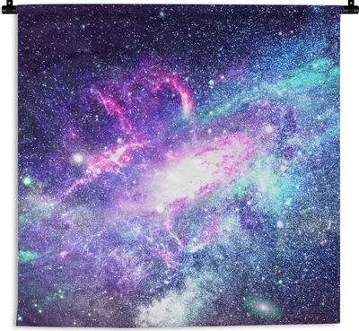 Produktbild von MuchoWow® Wandteppich Wandbehang Weltraum - Sterne - Blau 150x150 cm Tapisserie Dekoration Wandtuch - Wohnaccessoires - Modernes