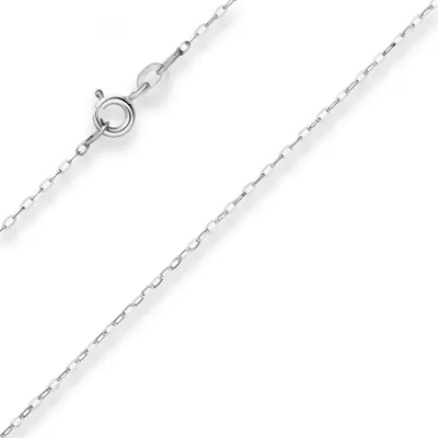 Produktbild von 1,1mm Ankerkette flach Goldkette Collier Halskette aus 375 Gold Weißgold 45cm