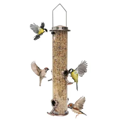 Image de Distributeur de graines pour oiseaux à suspendre – Station d'alimentation pour jardin et terrasse, décoration de nichoir pour les passionnés d'oiseaux, cadeau