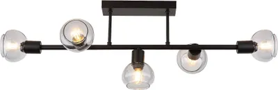Zdjęcie produktu dla Rabalux Sullivan 5xE14 lampa sufitowa czarne przydymione szkło 3296