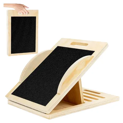 Produktbild von Schrägbrett 4-Winkel Holz Spannungsneigungsplatte, Balance Board für Erwachsene, verstellbarer Wadenstrecker, Balancetrainer, Dehnung nach dem Training