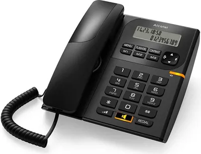 Produktbild von Alcatel T78 Festnetztelefon, Schwarz, Kunststoff, Tisch- & Wandmontage, 193 x 184 x 72 mm (B x T x H), für Zuhause & Büro, klare Sprachqualität