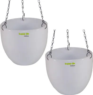Produktbild von Set2 2 Keramik Hydro Blumenampel Venus 13/12 weiss Ø 17.5 cm H 15 cm