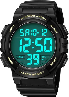 Produktbild von Digitaluhren für Herren mit Leuchtfunktion, 5 ATM wasserdicht, Herren-Digitaluhr, Sportuhr mit Gummiarmband, Armbanduhr mit LED-Anzeige/Alarm/Stoppuhr