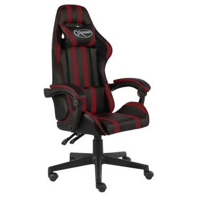 Image de vidaXL Chaise de jeu noir et bordeaux similicuir