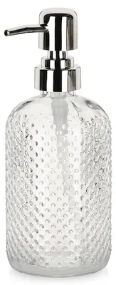 Zdjęcie produktu dla Dozownik do mydła ze szkła - 430 ml - srebrny