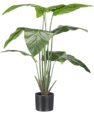 Immagine prodotto di IBERGARDEN, pianta artificiale per interni, Strelitzia, 110 cm, pianta finta con vaso nero