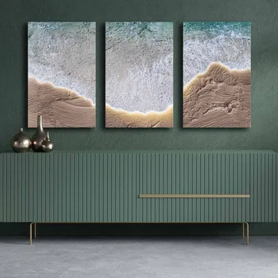 Produktbild von Wallity, 3P4570GSC-003, Dekoratives Leinwandgemälde (3 Teile), Mehrfarbig, 100 % LEINWAND, 145 x 70 cm