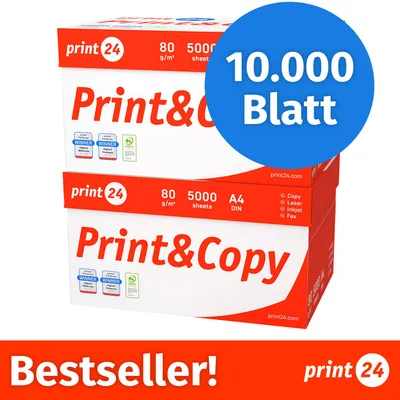 Produktbild von Druckerpapier Kopierpapier 10000 Blatt 20 x 500 A4 Premium Hochweiß CIE 160  PEFC
