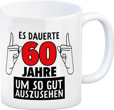 Produktbild von Witziger Kaffeebecher für den 60. Geburtstag mit Motiv: Gutes Aussehen