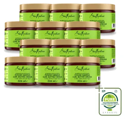 Imagen del producto de 12 unidades de crema para rizos SheaMoisture, con extracto de moringa y aguacate, 326 ml - Paquete grande