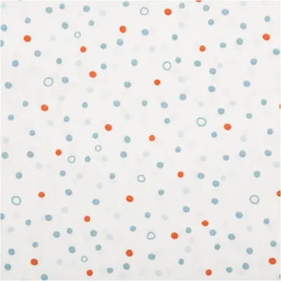 Produktbild von Baumwollstoff Meterware Popeline Stoff Pünktchen wollweiß blau rot 145cm