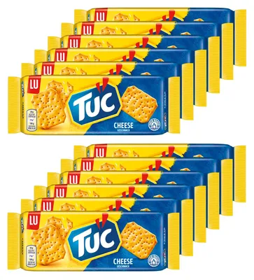 Mehrfach Verpackungsbild Tuc Cracker Cheese Snack Salzgebäck mit Käse Geschmack 100g 12er Pack