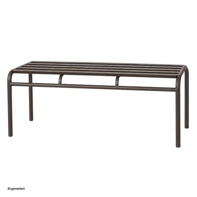 Produktbild von Robuste Bank Celia Basic, Metall, Braun, Modernes Design, für überdachten Außenbereich, B/H/T 105x45x38 cm