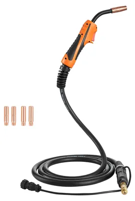 Produktbild von SucceBuy 100A MIG-Schweißbrenner mit 3 m Schlauch, Schweißpistole mit 0,8/0,9 mm Düsen, hochwertiges Zubehör als Ersatz für Lincoln Magnum 100L (K530-6), geeignet für Schutzgasschweißgeräte in Werkstatt und Industrie