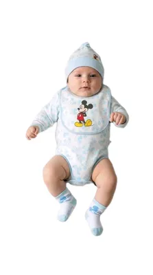 Produktbild von Disney Mickey Mouse Geschenkset Gr. 56 62 Baby Set Erstaustattung 4-tlg 0-3 Monate Geschenk Geburt Box