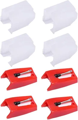 Productafbeelding van Platenspeler Naald - Naald Vervanging - Muziek Afspelen - Ruby Naald - 4 Stuks - Zilver