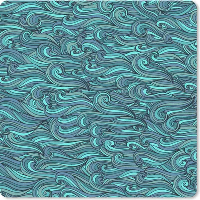 Produktbild von MuchoWow® Mauspad Mousepad Wellen - Muster - Wasser 20x20 cm - Mousepads - Maus Mat - Pad - Mausunterlage - Desk Mat - Bureauartikeln