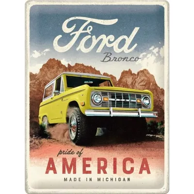 Image de Nostalgic-Art - Plaque en métal 30 x 40 cm - Ford - Bronco Pride of America - Special Edition