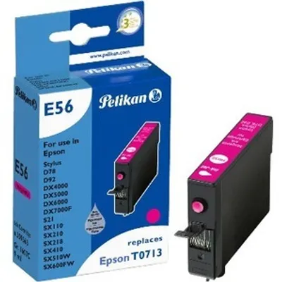 Produktbild von Pelikan Druckerpatrone E56 ersetzt Epson T0713, magenta, 9 ml, Hohe (XL-) Ausbeute, Magenta, Tinte auf Pigmentbasis, 1 Stück(e)