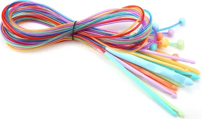 Produktbild von Langlebige Plastikteppich -Stricknadeln, Nadeln mit Kabel, ABS professionell für Häkelanfänger