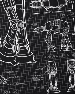 Produktbild von style3 AT-AT Herren T-Shirt blaupause walker