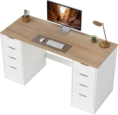 Obrázek produktu pro Prádelna s zásuvkami - pracovní stůl - Domácí práce - prostorný úložný prostor - 140 x 53 x 75 cm - bílá