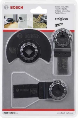 Immagine prodotto di Bosch - Set di lame per sega a tuffo/lama per sega a tazza - per legno, metallo - 3 pezzi - Starlock