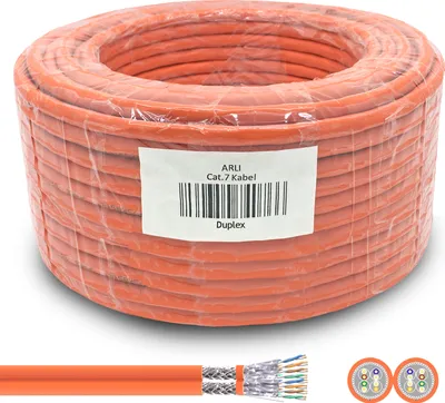 Produktbild von ARLI Cat7 Duplex Verlegekabel 100 m S/FTP PIMF Halogenfrei Twin Kabel Netzwerkkabel
