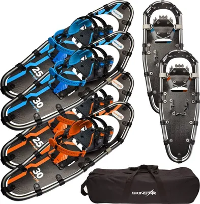 Image de SKINSTAR Raquettes à neige Cadre alu Raquettes à neige Outdoor jusqu'à 130kg - Taille : 25 INCH BLEU