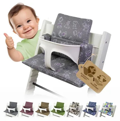 Productafbeelding van Zitkussen set voor kinderstoelen, 2-delig, in lichtgrijs