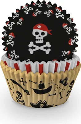 Produktbild von 75 Cupcake Förmchen Pirat Papier 5x3cm -