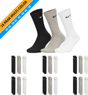 Produktbild von NIKE Socken - Farbe: 18 Paar Multi-Color Tennis Socken - Größe: 46-50