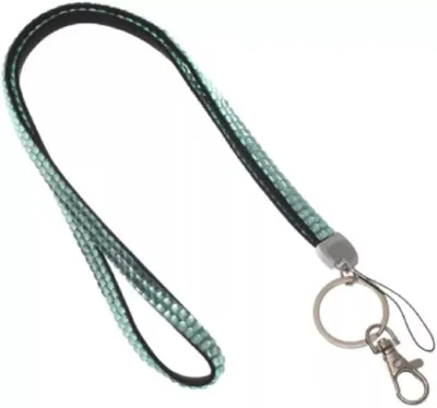 Produktbild von 1x HELLBLAU Schlüsselband Umhängeband Lanyard 10mm Karabinerhaken Ausweise Autoschlüssel Zugangskarten Strass Steine Bling Rhinestone