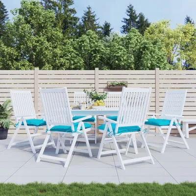 Produktbild von BEI CLORIS Stuhlkissen 6 Stk. Türkis 40x40x7 cm Stoff - Gartenmöbelauflagen Neu4724802 1parcel