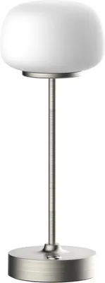 Immagine prodotto di Lampada da tavolo a LED ricaricabile RIMINI bianco-argento 2W, luce bianca calda 160 lm, metallo, dimensioni: 27,8 x 10,6 x 10,6 cm, IP20, Polux