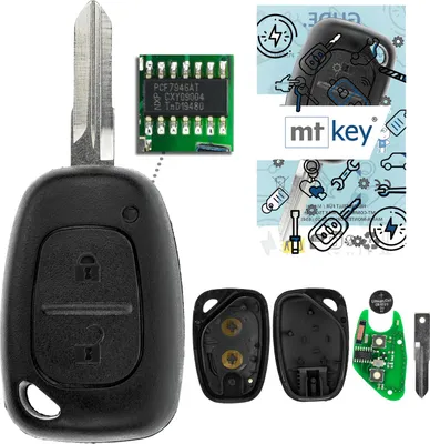 Produktbild von MT-KEY Funk Schlüssel 434MHZ Fernbedienung VAC102 kompatibel mit Renault Kangoo KC Master II Trafic II Opel Movano Vivaro A Nissan Interstar Kubistar