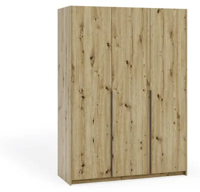 Produktbild von Margaret Hadas24 Kleiderschrank APOLLONIA ohne Spiegel, Drehtürenschrank, moderner, Schrank, viel Stauraum150 x 204cm (artisan, schwarze Griffe)
