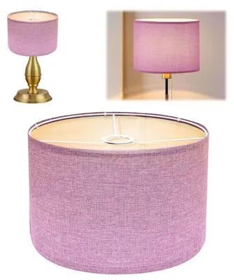 Leinen-Lampenschirm Ø30x20 cm, E27, rosa, handgefertigt