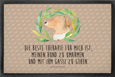 Produktbild von Mr. & Mrs. Panda fußmatte Hund Blumen 50 x 75 cm - Hundeglück - Geschenk, Ranke, Umarmen, abstreifer, Hunde, Sprüche, Schmutzmatte, Gummimatte, Gassi gehen, bodenmatte
