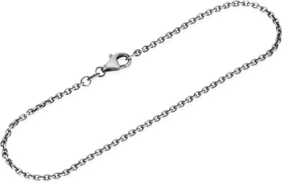Produktbild von NKlaus 20cm Armband Ankerkette rund 925 Sterling Silber oxidiert Breite: 1,9mm 13833