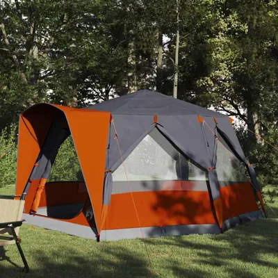 Produktbild von "Schlussverkauf" Hütten-zelt 1 PC - Campingzelte UV-beständige - mit Dach - Grau und Orange 333x317x194 cm C15399