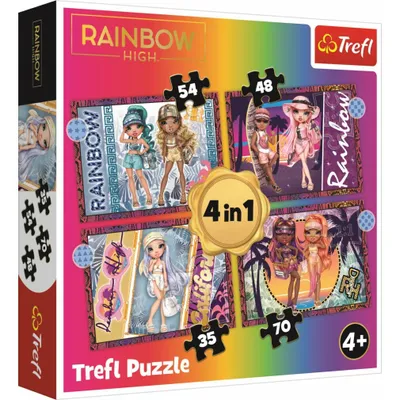 Produktbild von TREFL Puzzle Rainbow High: Modepuppen 4in1 (35,48,54,70 Teile)