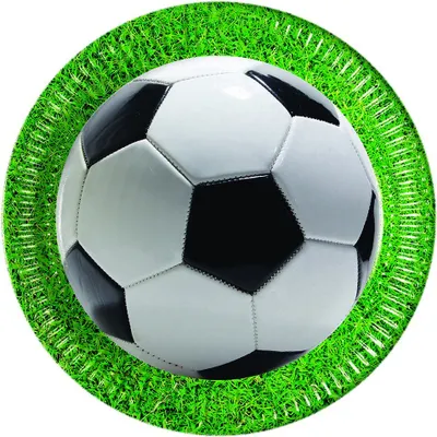 Produktbild von partyboards Fußball 23 cm 8 Stück grün
